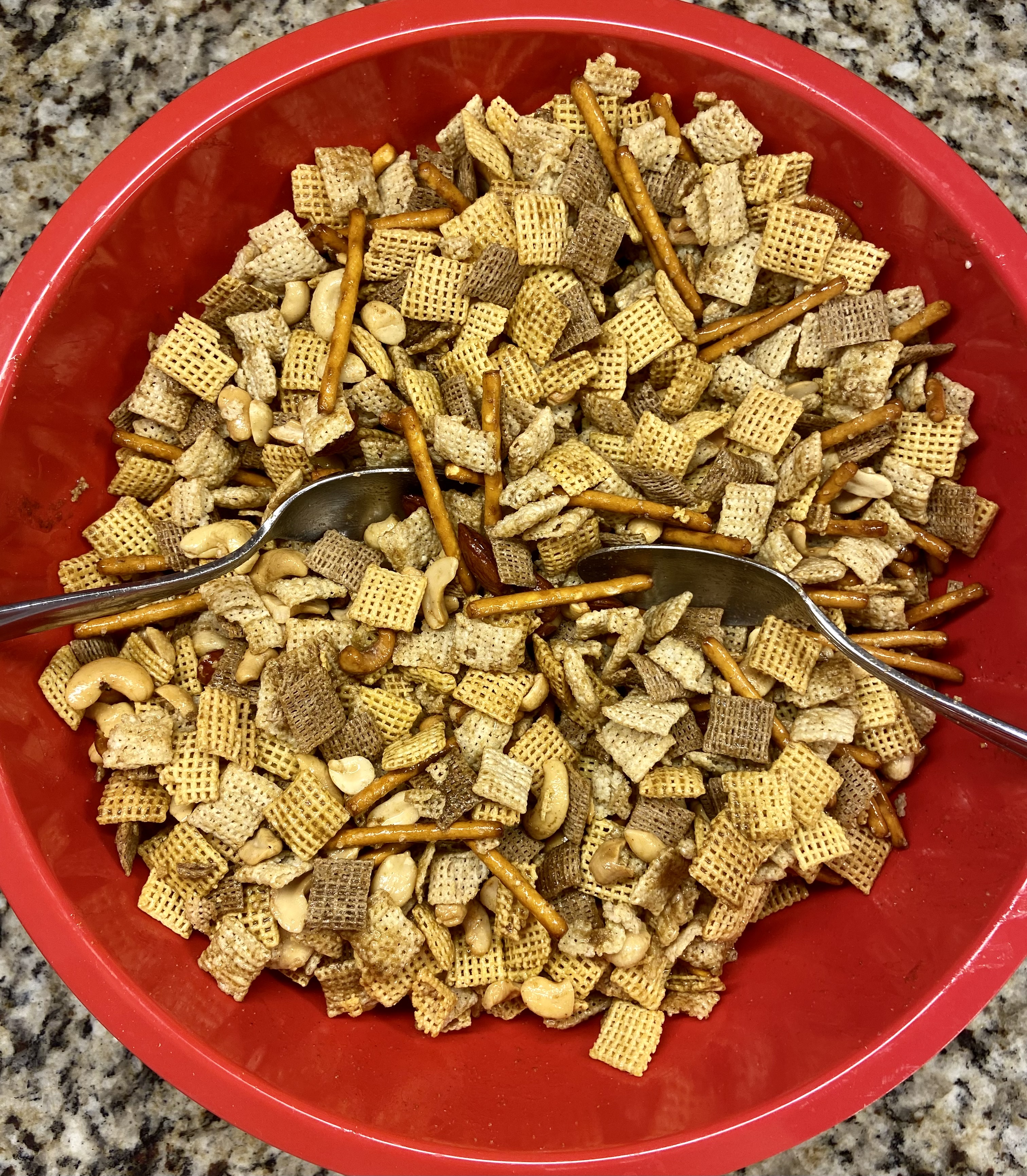 butter mix coating the chex mix