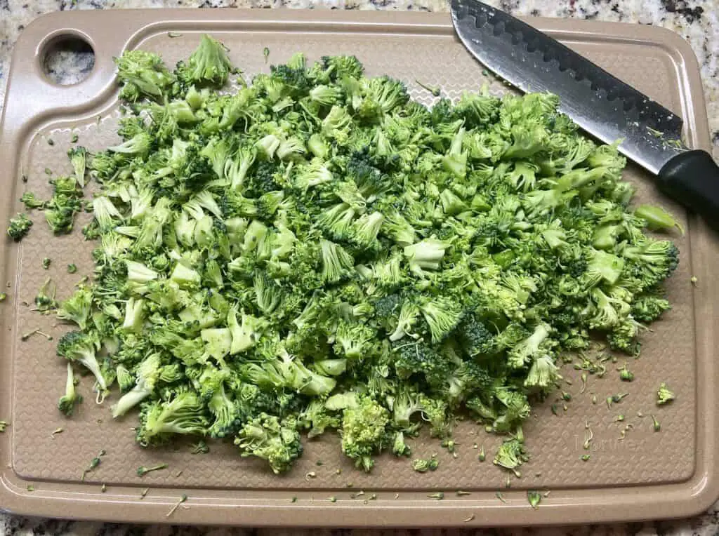 chop up your broccoli