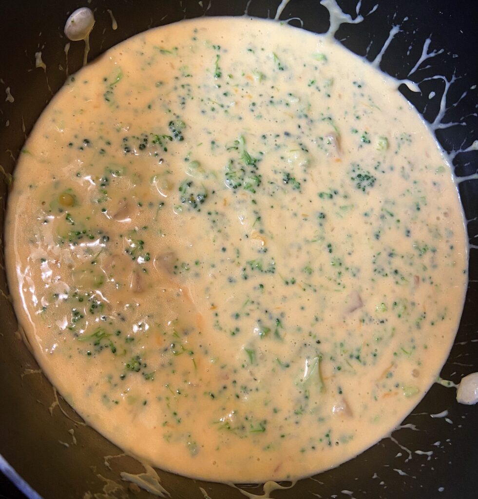 stir your cheese until melted into your broccoli cheese soup