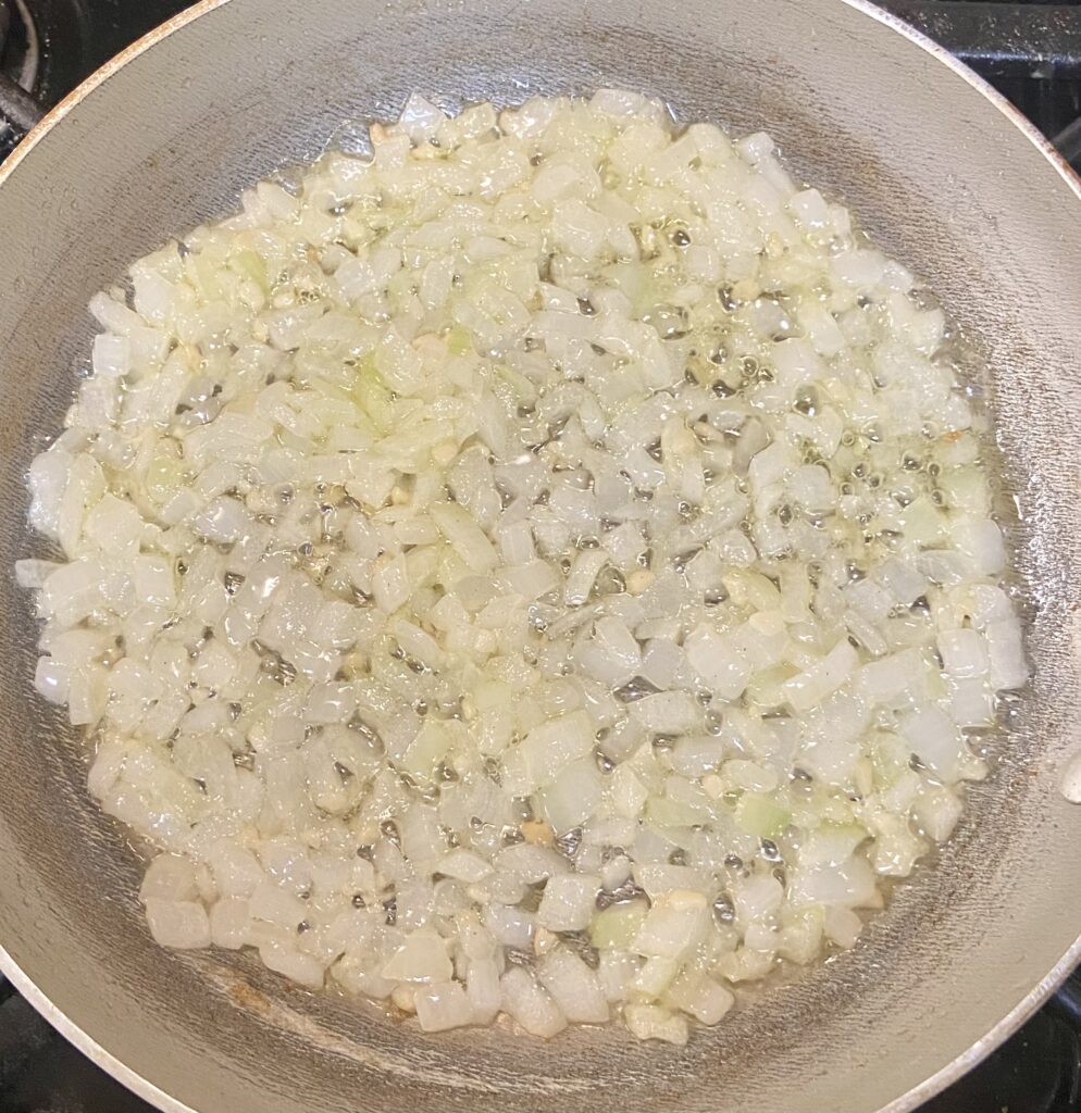 sauté onion, garlic, and butter