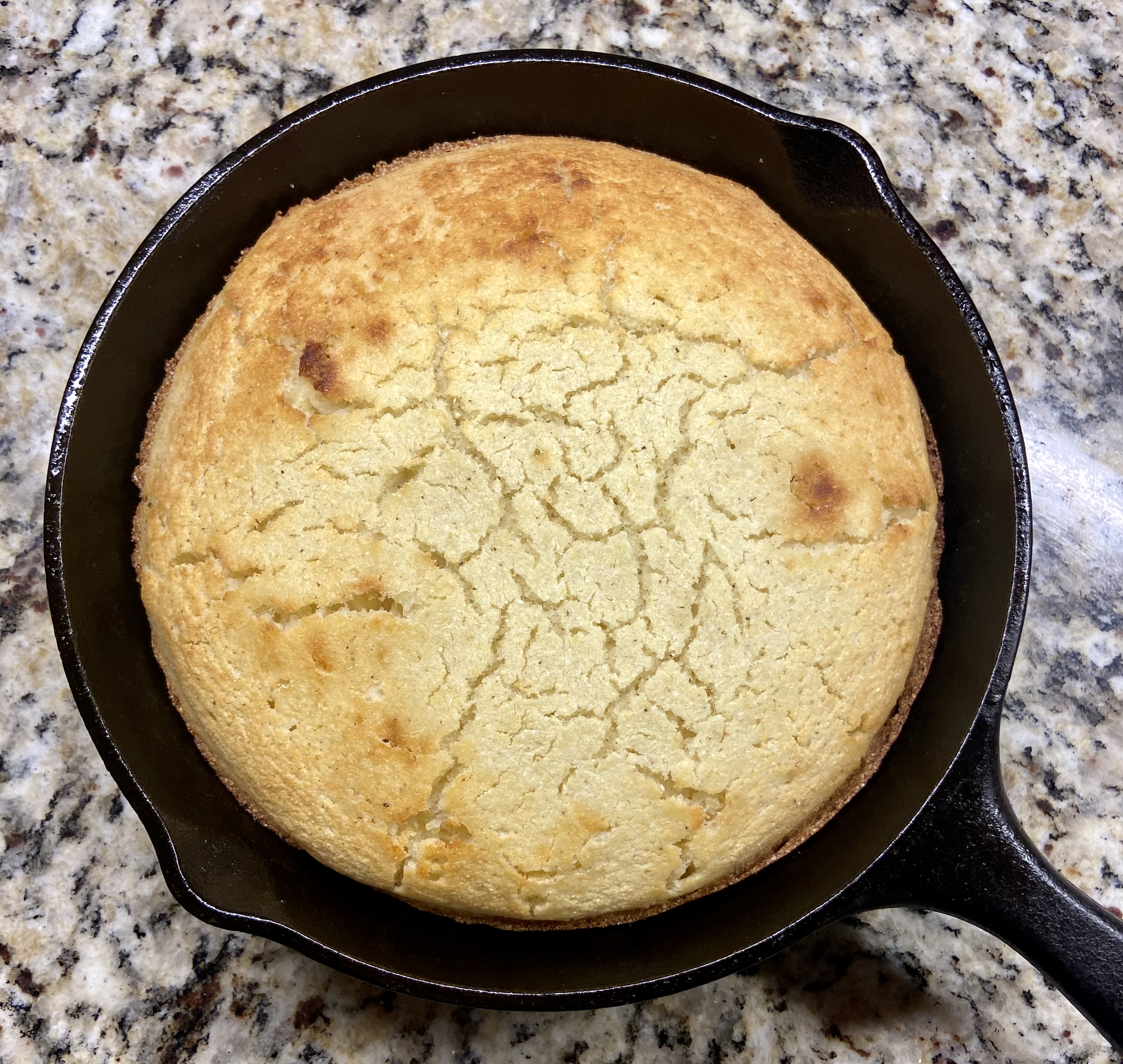 How your cornbread should look when it is finished baking in the oven