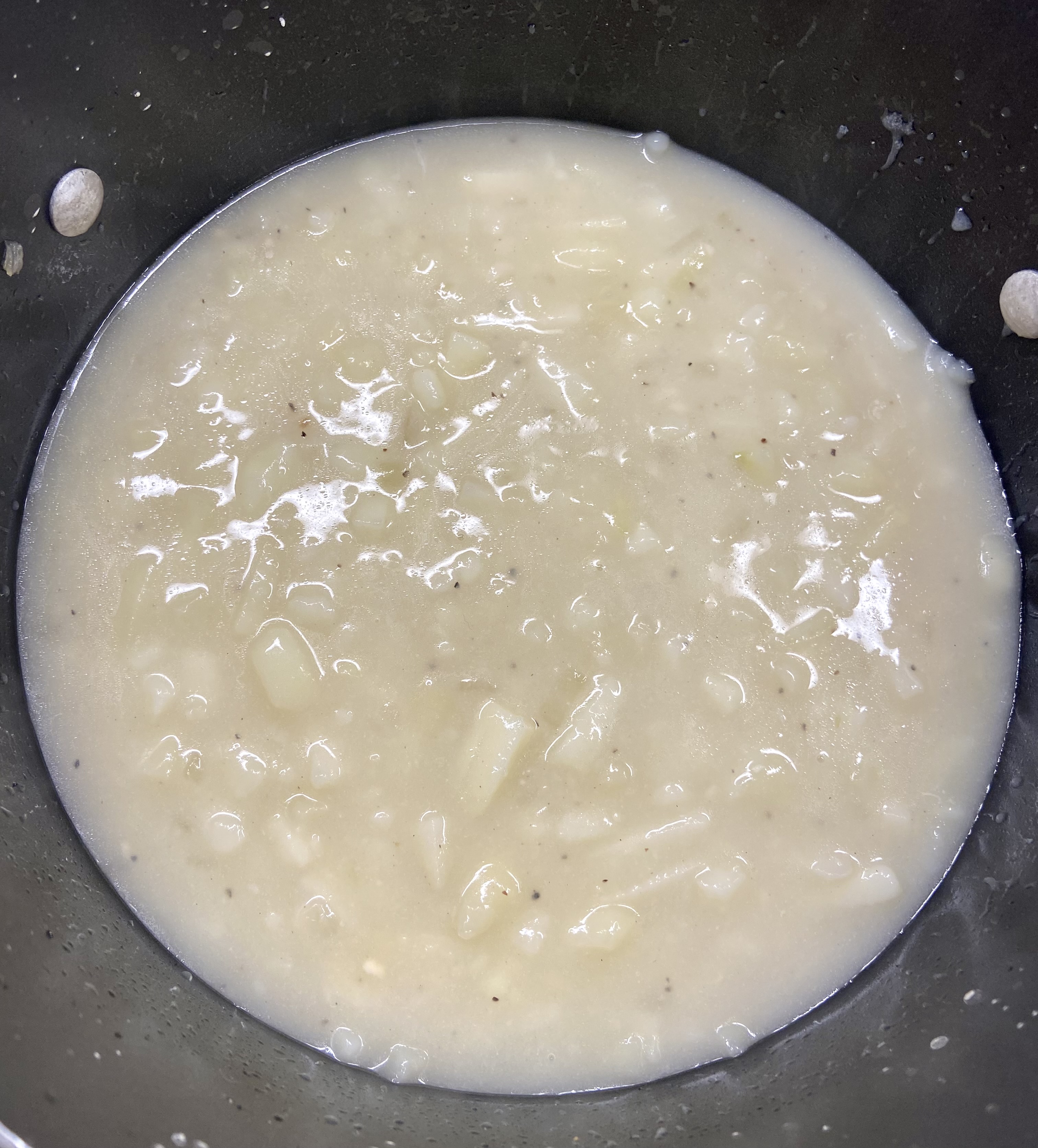 what your potato soup should look like when it is finished